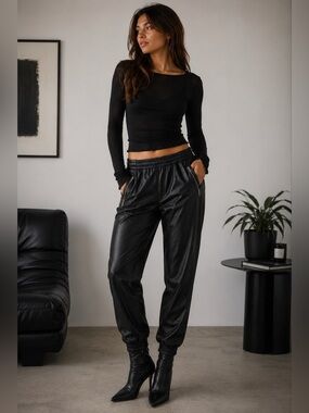 BLANKNYC Faux Leather Jogger Pants